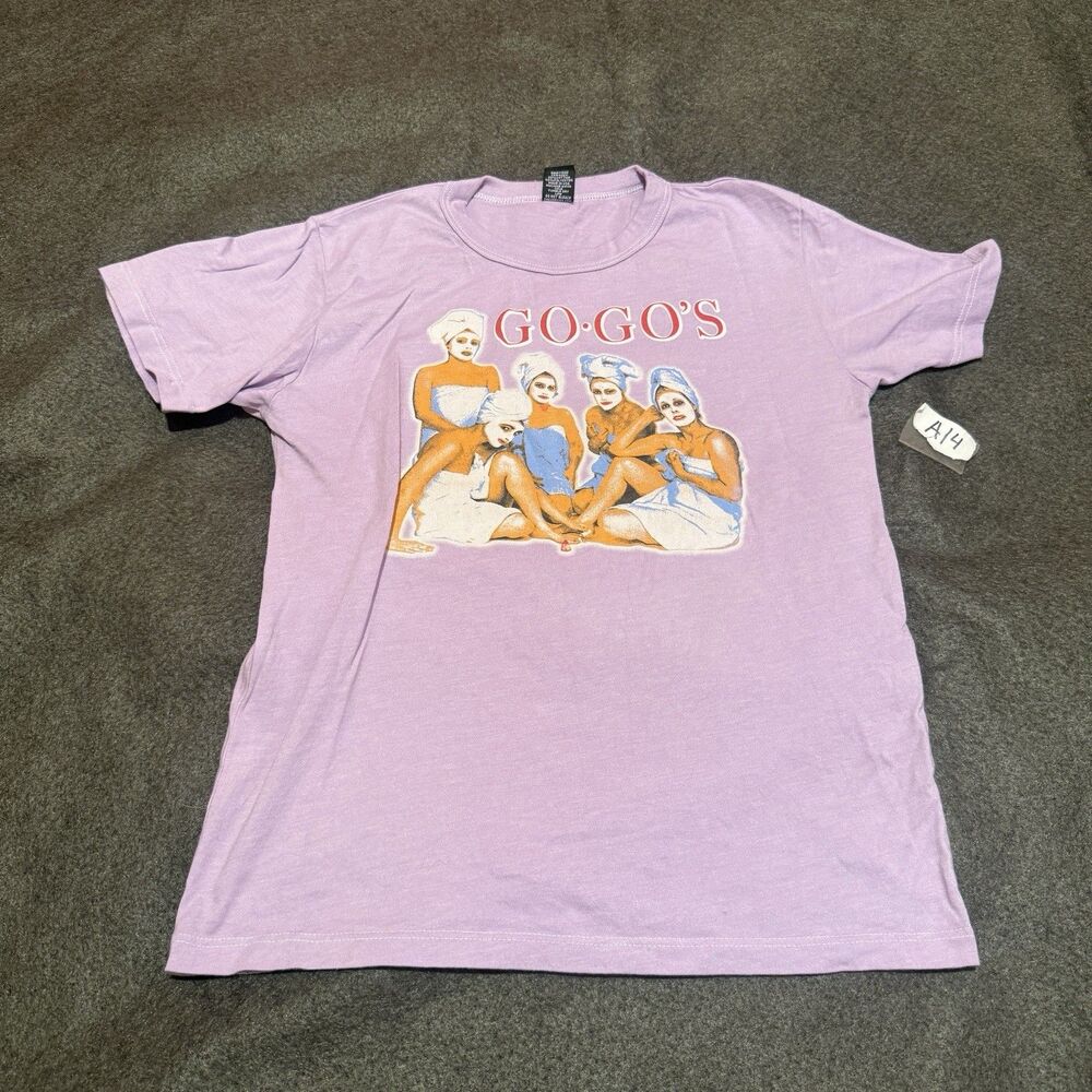 GoGos Girls TShirt Size 10 Purple Rock Female Band New Wave Tee Shirt Top